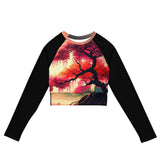 Asian Floral LaLa D&C long-sleeve crop top