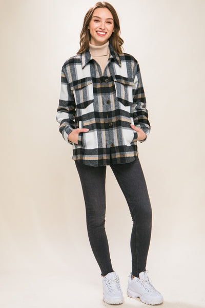 Love Tree Plaid Button Up Shacket🇺🇸Fast Shipping🇺🇸
