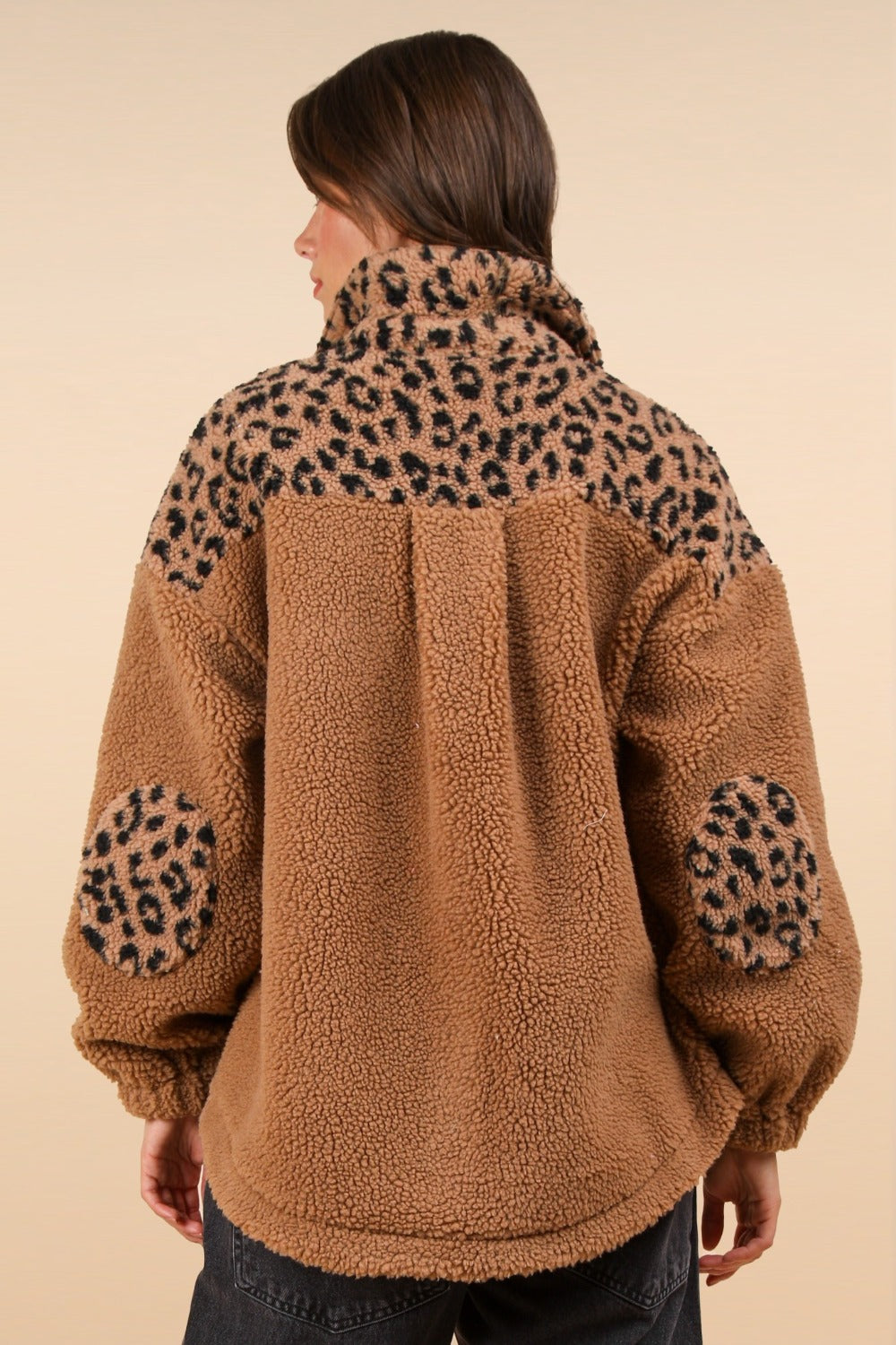 Fast Shipping🇺🇸 VERY J Fuzzy Leopard Button Down Long Sleeve Jacket