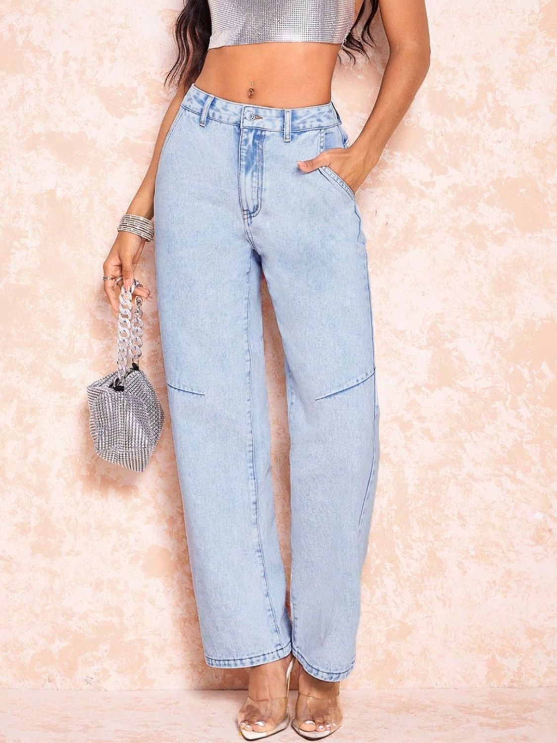 Straight Leg Jeans with Pockets 🇺🇸Fast Shipping🇺🇸