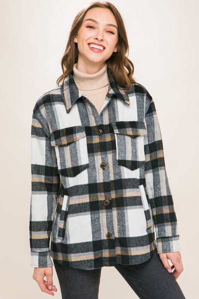 Love Tree Plaid Button Up Shacket🇺🇸Fast Shipping🇺🇸