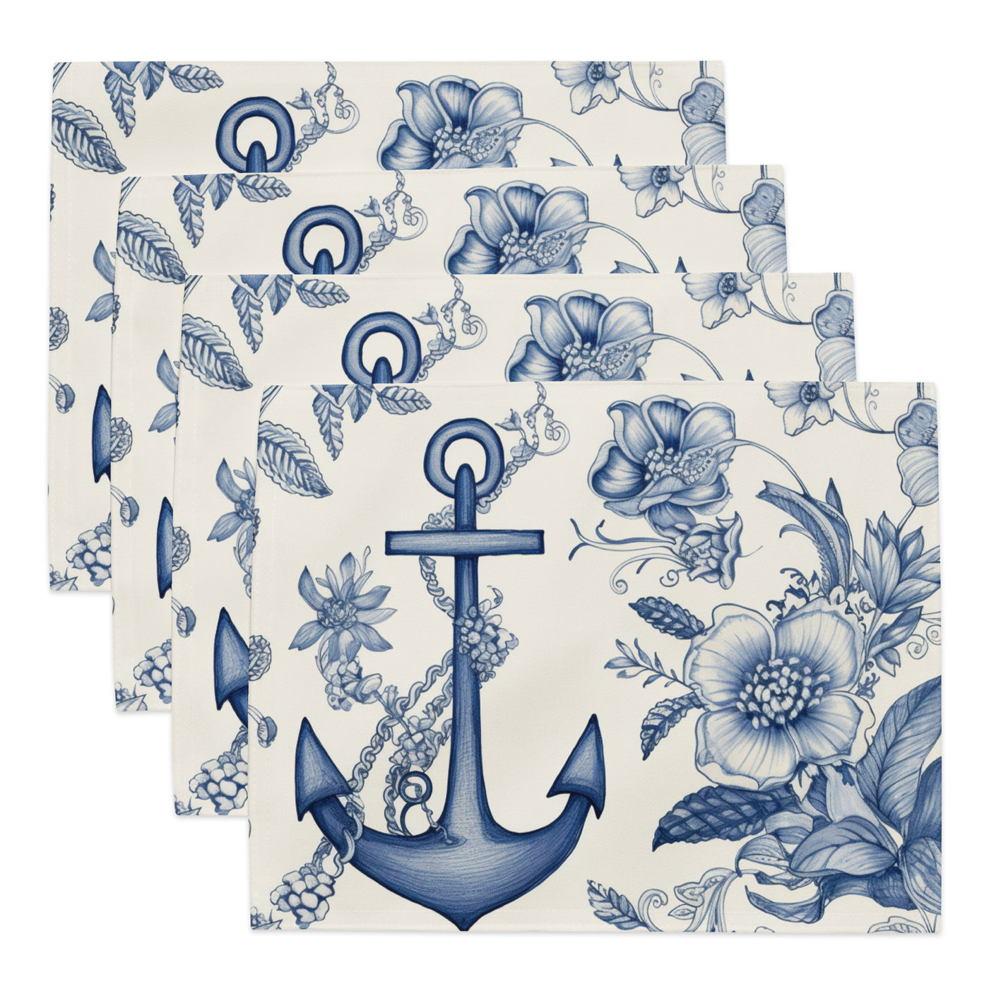 LaLa Home Decor Coastal Nautical Placemat Set of 4