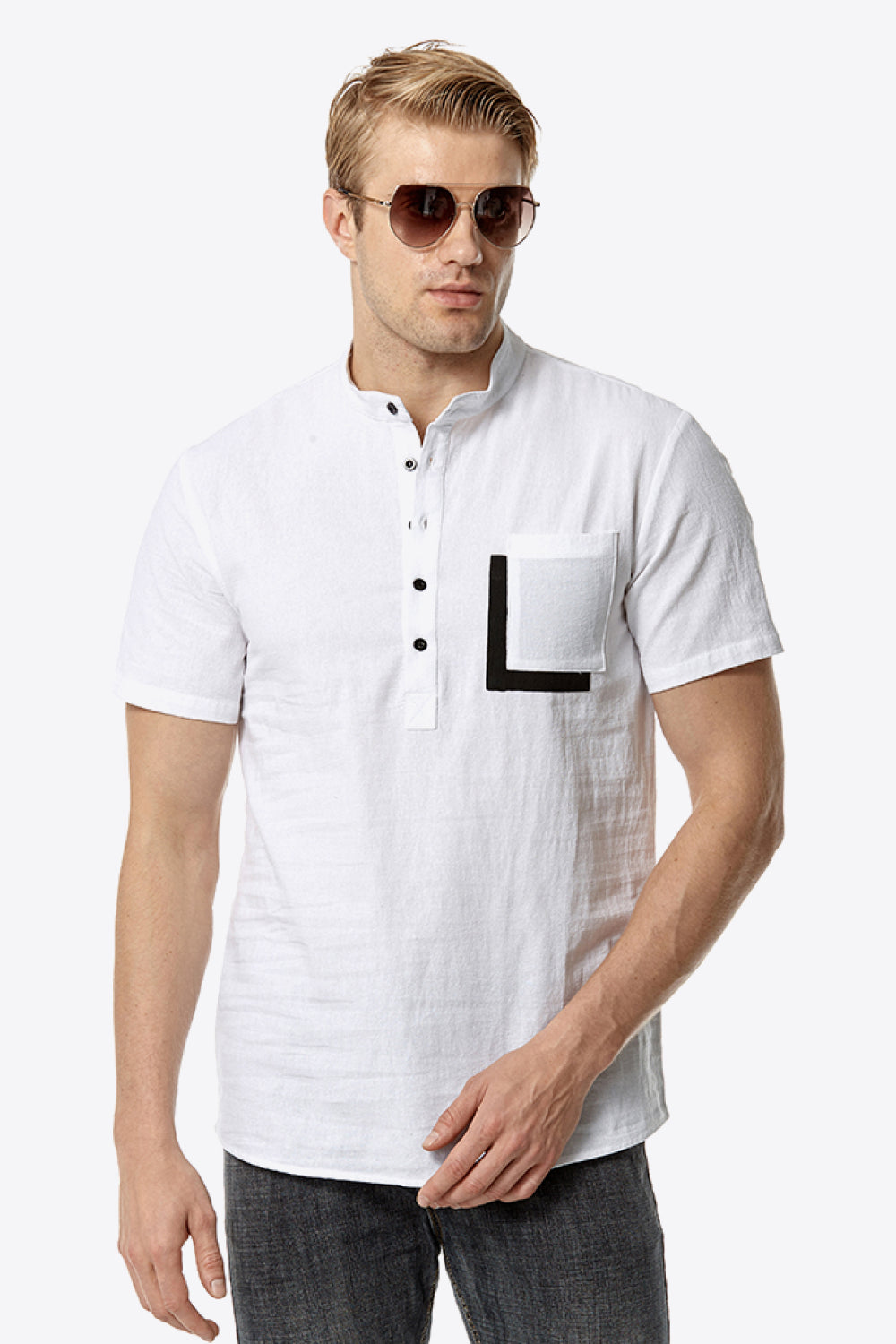 Contrast Short Sleeve Top