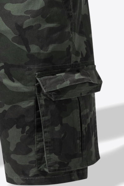 Camouflage Drawstring Waist Cargo Shorts