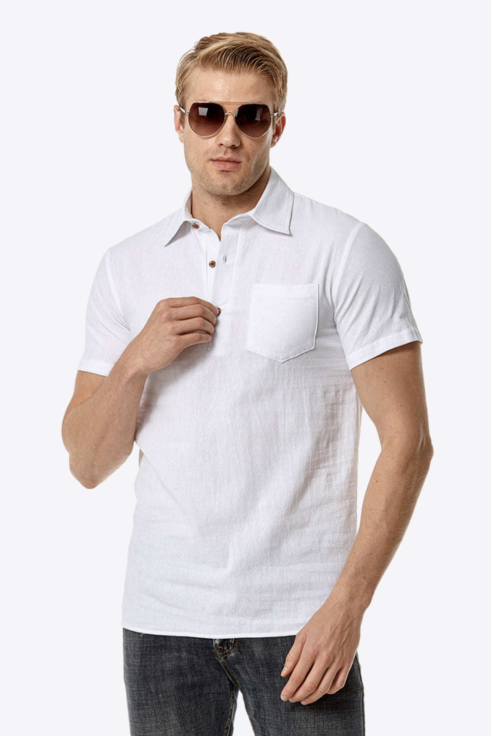 Short Sleeve Polo Shirt with Pocket