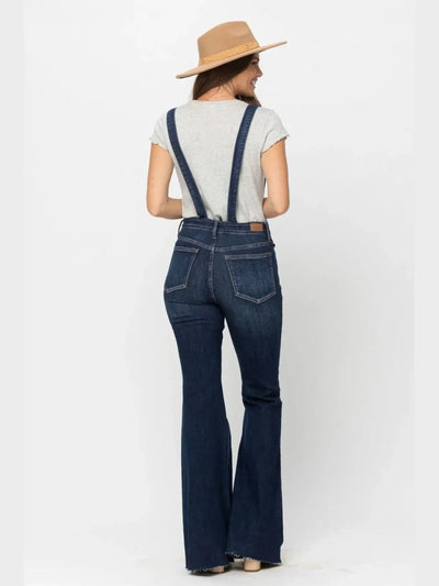 Buttoned Tummy Control Flare Overalls By Judy Blue