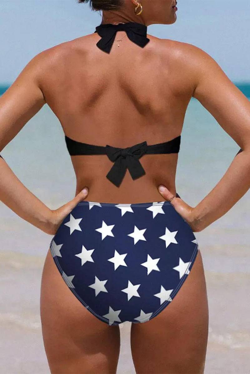 Stars And Stripes Flag Pattern Bikini Set