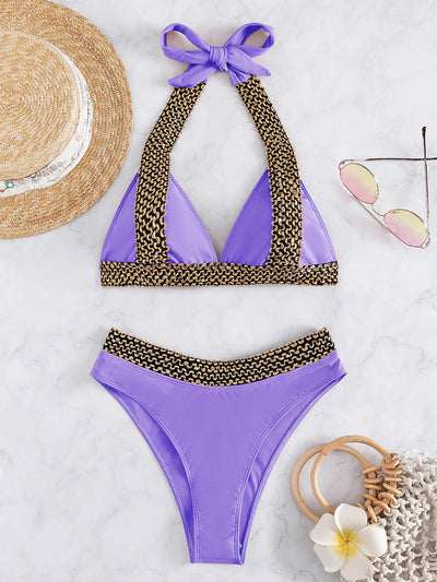 Summer Muse Tied Halter Neck Bikini Set