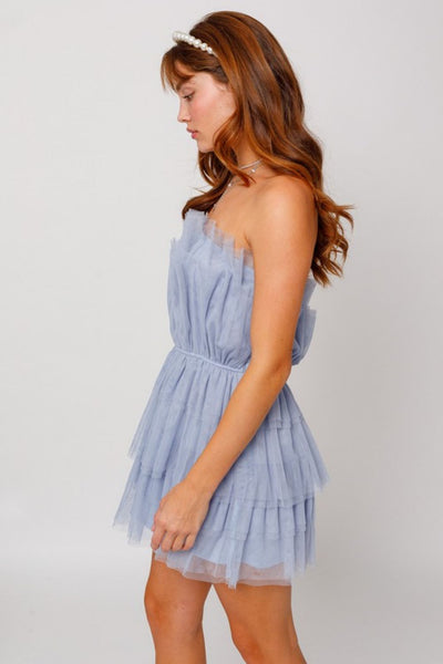 Strapless Layered Mesh Dress