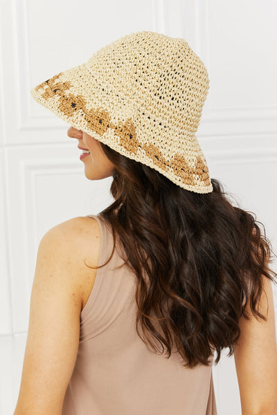 Fame Sweet And Floral Straw Bucket Hat