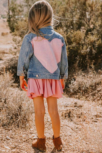 Girls Heart Denim Jacket