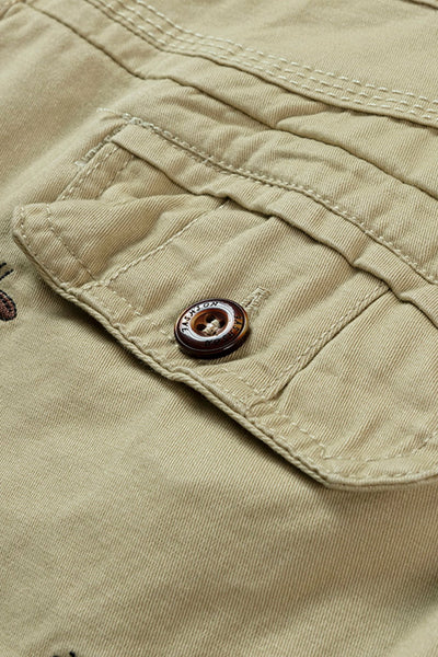 Bee Embroidery Belted Shorts