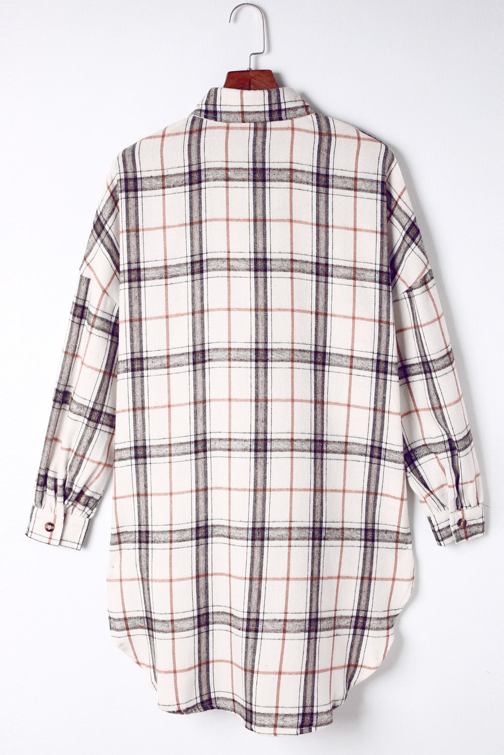 Plaid High-Low Shacket with Slit