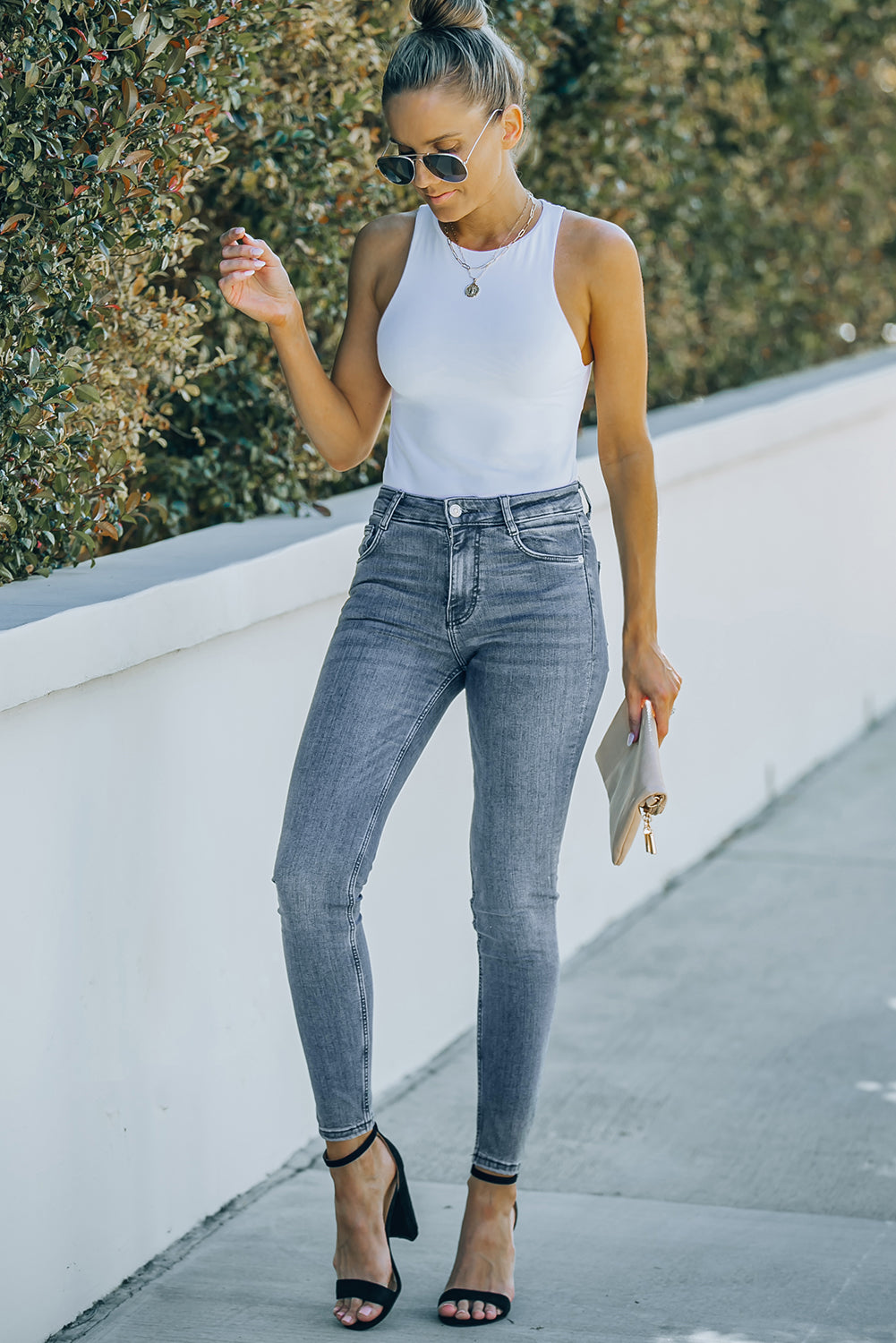 Ankle-Length Skinny Jeans with Pockets - LaLa D&C