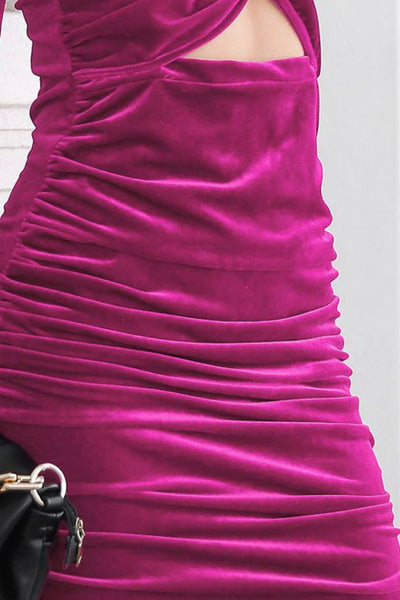 Twist Front Cutout Long Sleeve Dress