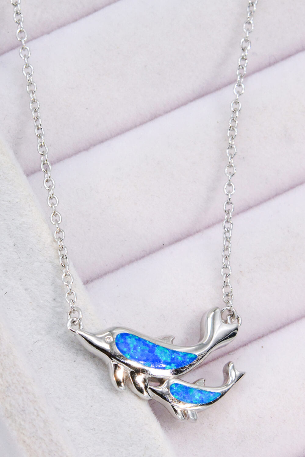Opal Dolphin Chain-Link Necklace