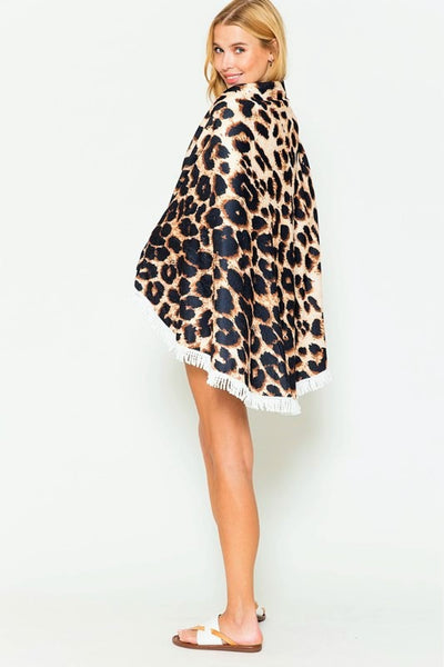 Rounded Leopard Beach Towel
