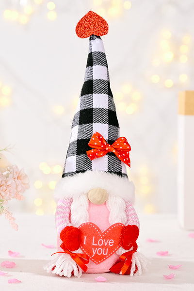 Valentine's Day Plaid Pointed Hat Gnome