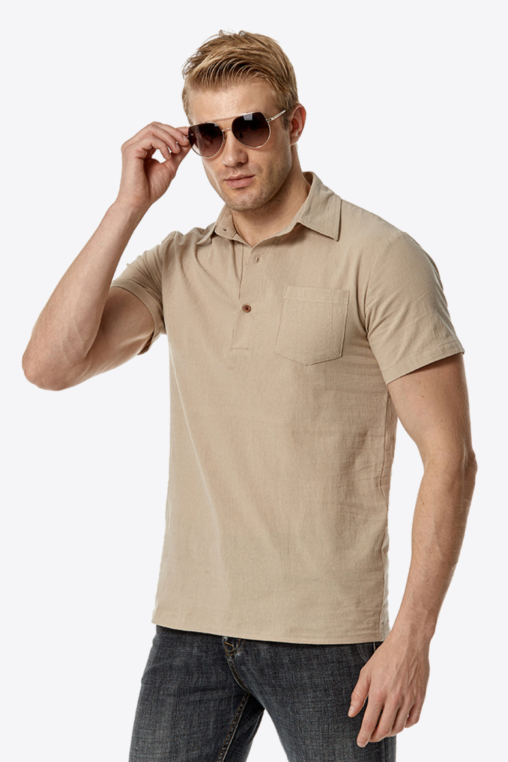Short Sleeve Polo Shirt with Pocket