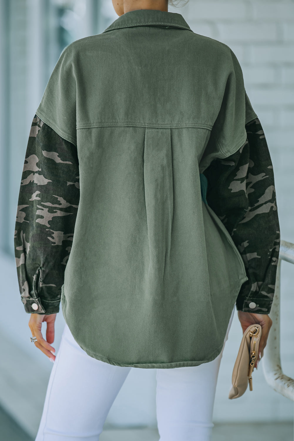 Camouflage Curved Hem Jacket