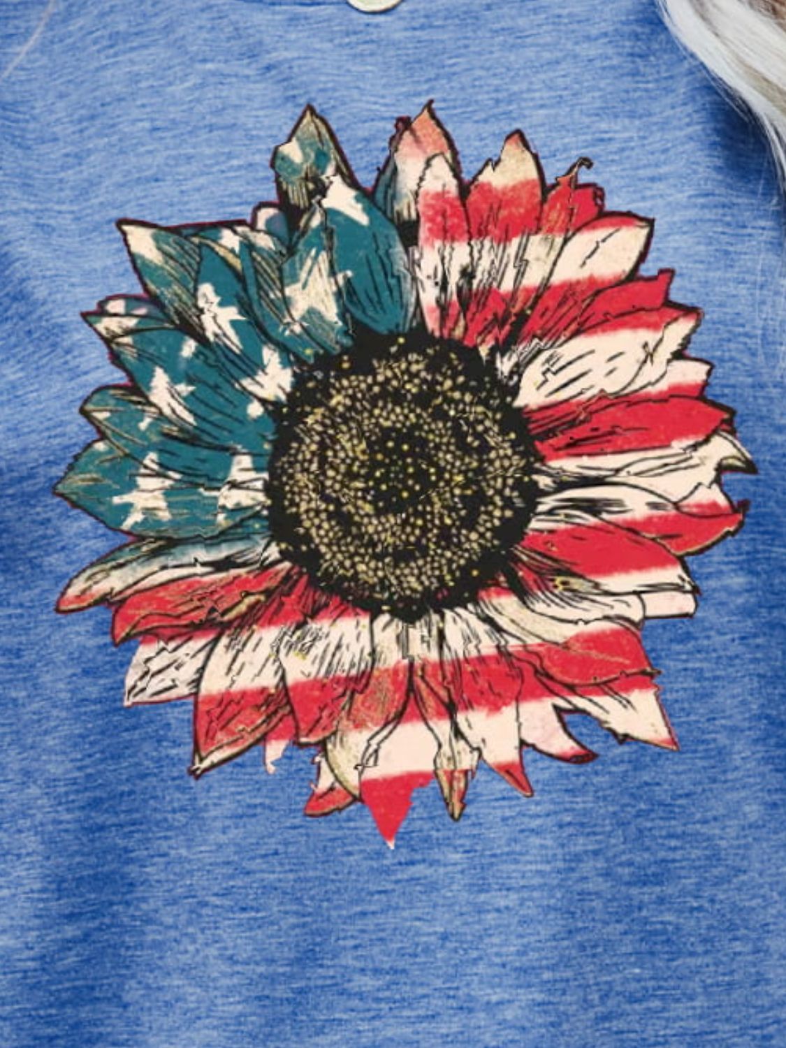 US Flag Flower Graphic Tee