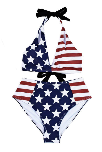 Stars And Stripes Flag Pattern Bikini Set