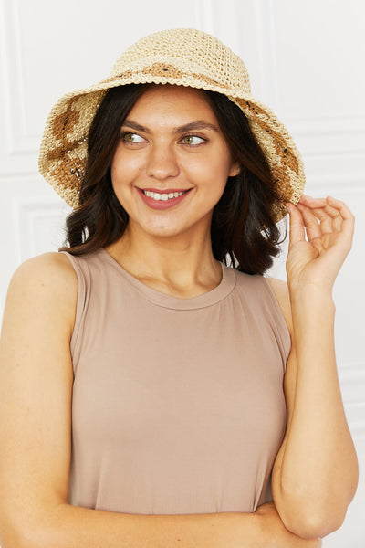 Fame Sweet And Floral Straw Bucket Hat