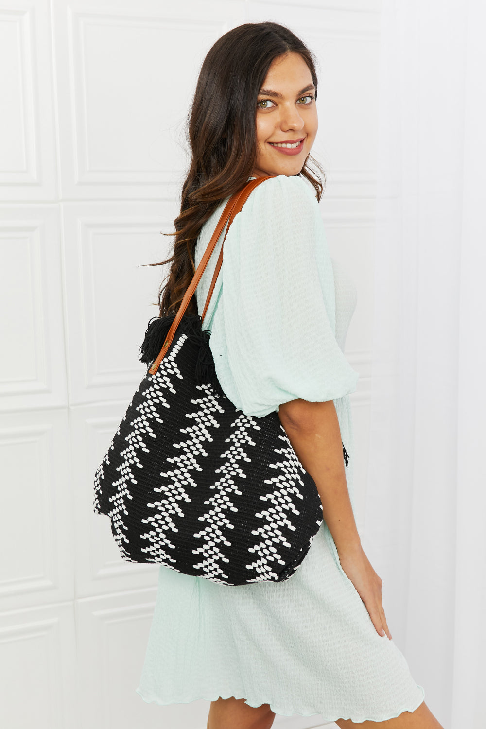 Fame Day Dreamer Weaved Fringe Tote Bag