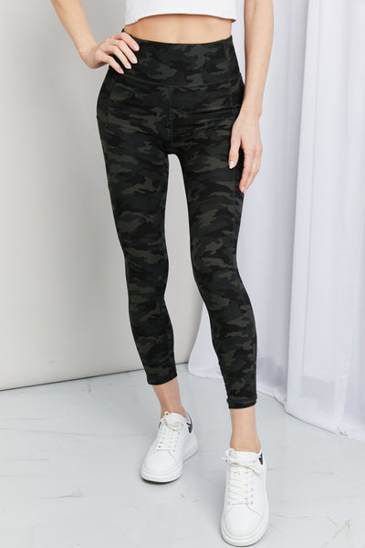Camouflage Wide Waistband Pocket Leggings