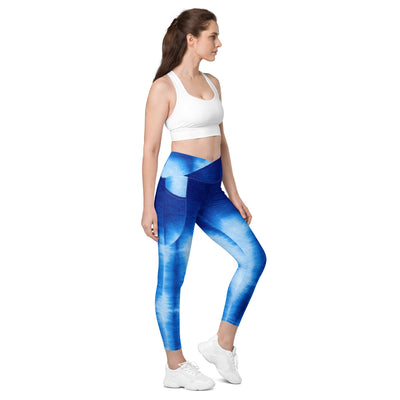 Blue Tye-Dye LaLa D&C  Crossover leggings with pockets