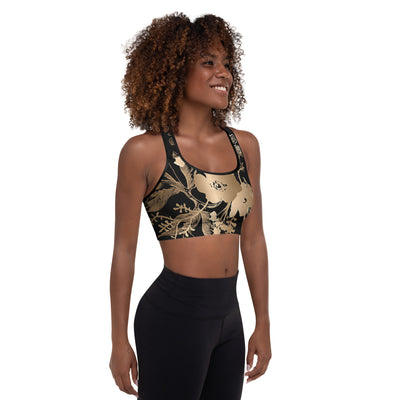 Gold Floral LaLa D&C Padded Sports Bra