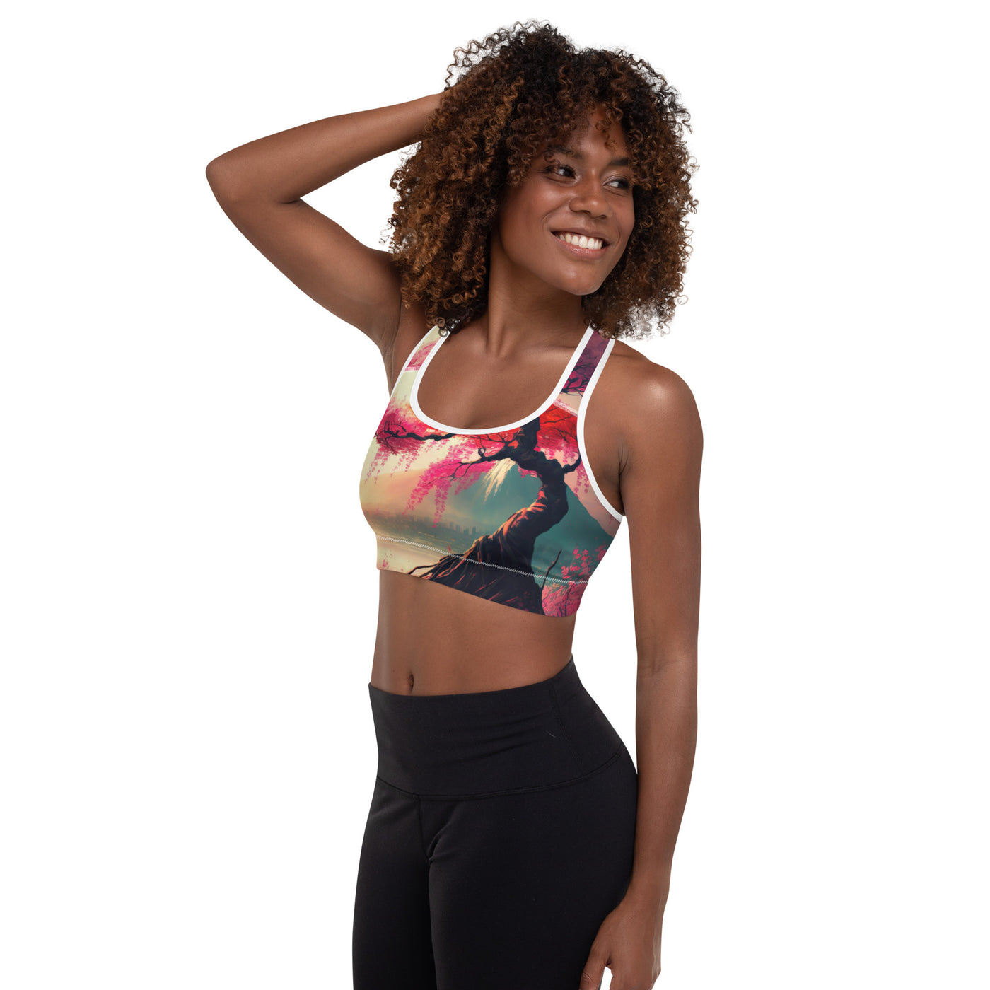 Asian Floral LaLa D&C Padded Sports Bra