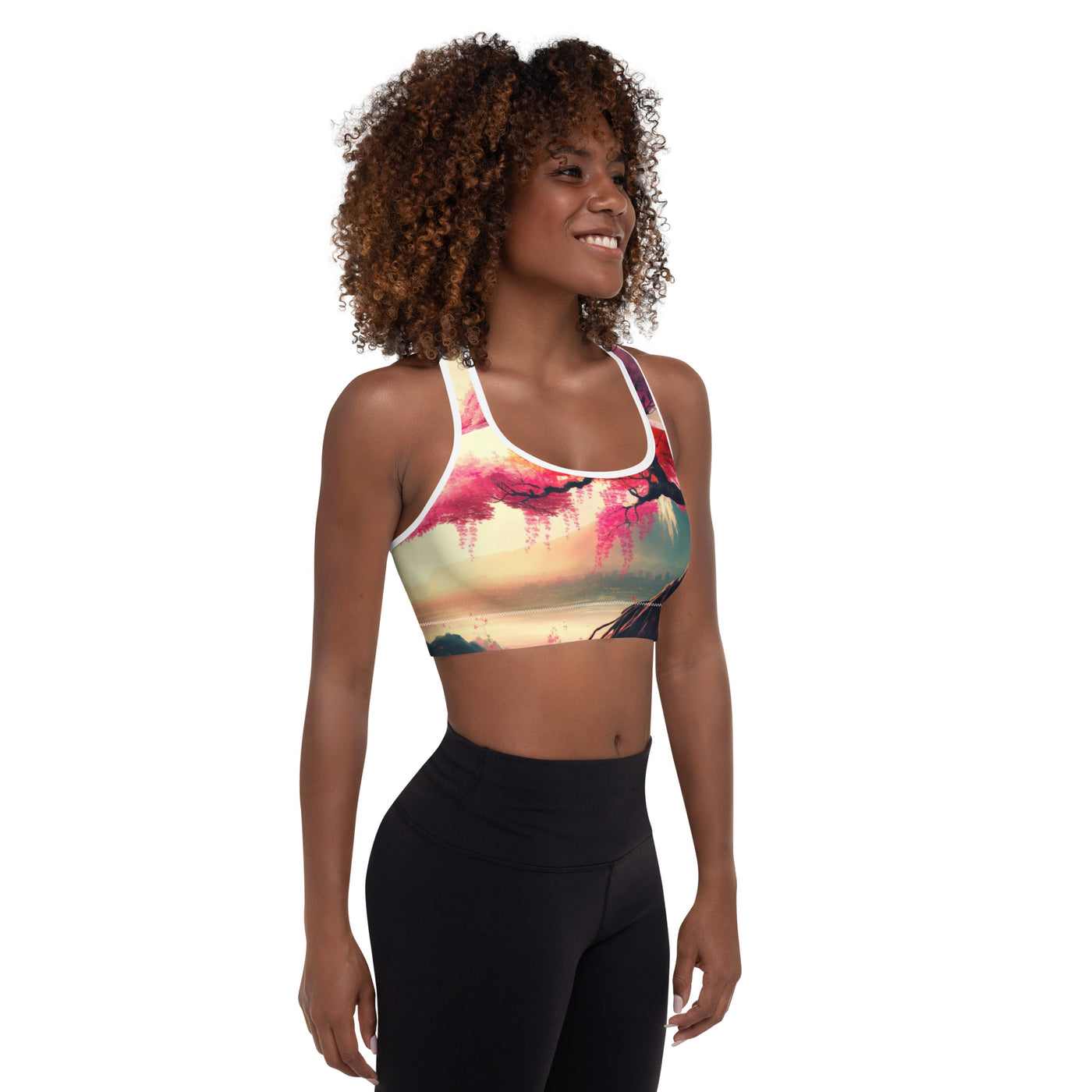 Asian Floral LaLa D&C Padded Sports Bra
