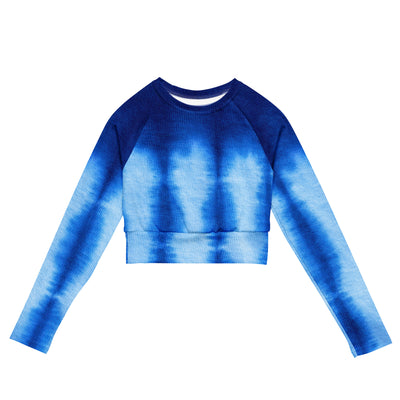 Blue Tye-Dye LaLa D&C  recycled long-sleeve crop top