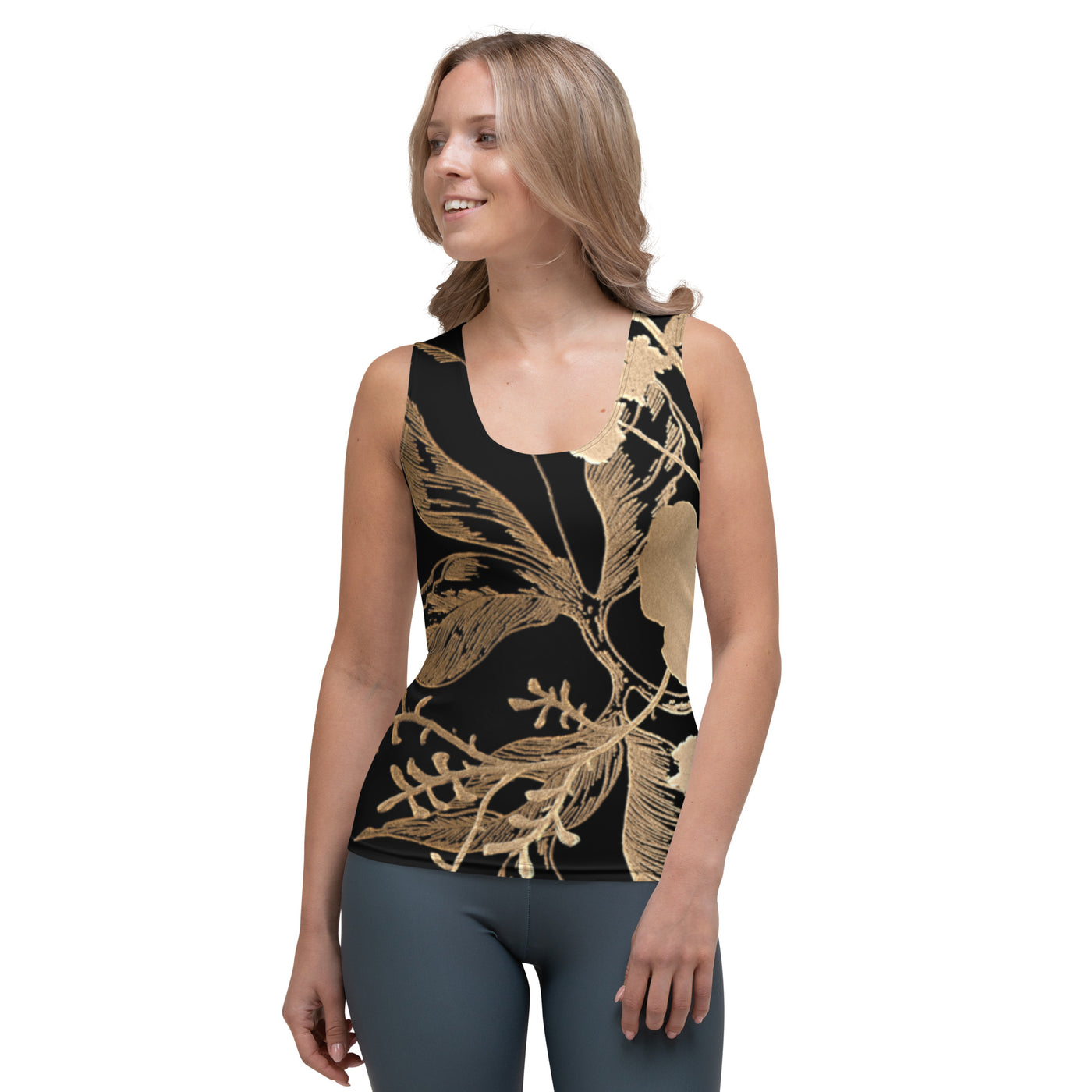Gold  Floral Tank Top