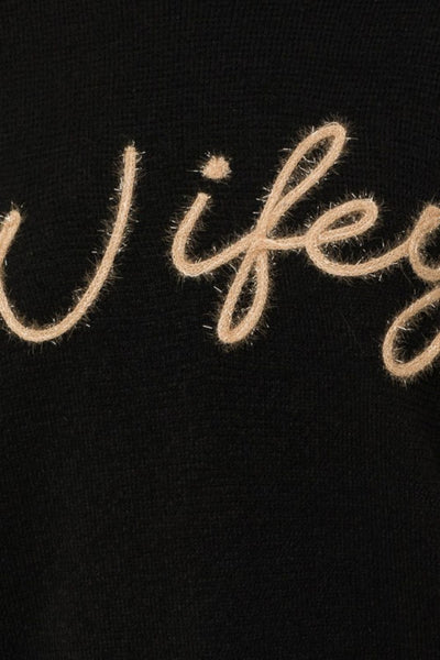 Gilli Full Size WIFEY Graphic Pullover Sweater
