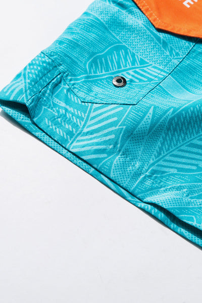 Full Size Printed Contrast Lace-Up Shorts