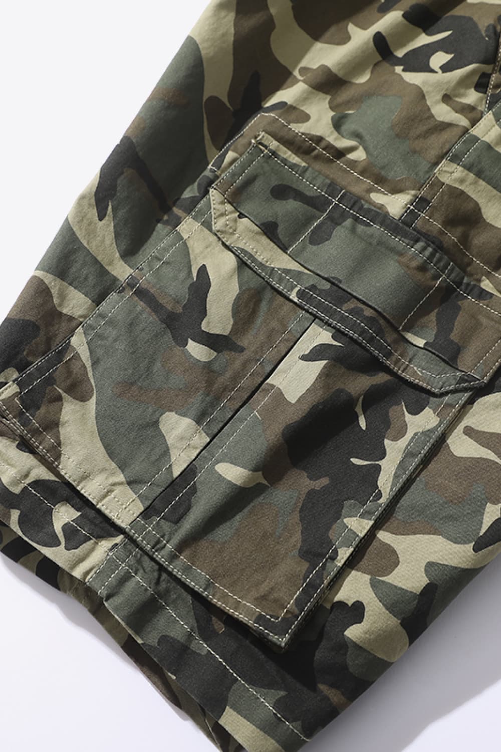 Camouflage Drawstring Waist Cargo Shorts
