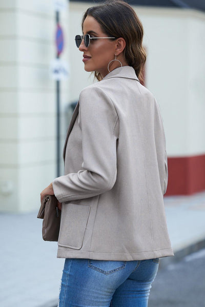 Double-Breasted Blazer with Pockets - LaLa D&C