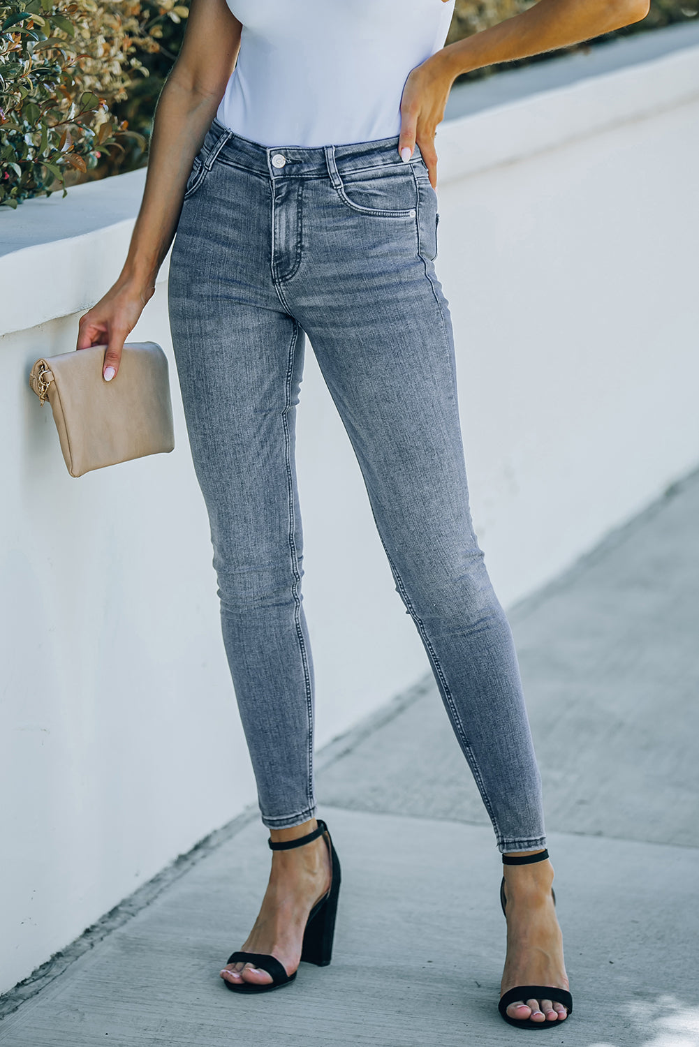 Ankle-Length Skinny Jeans with Pockets - LaLa D&C