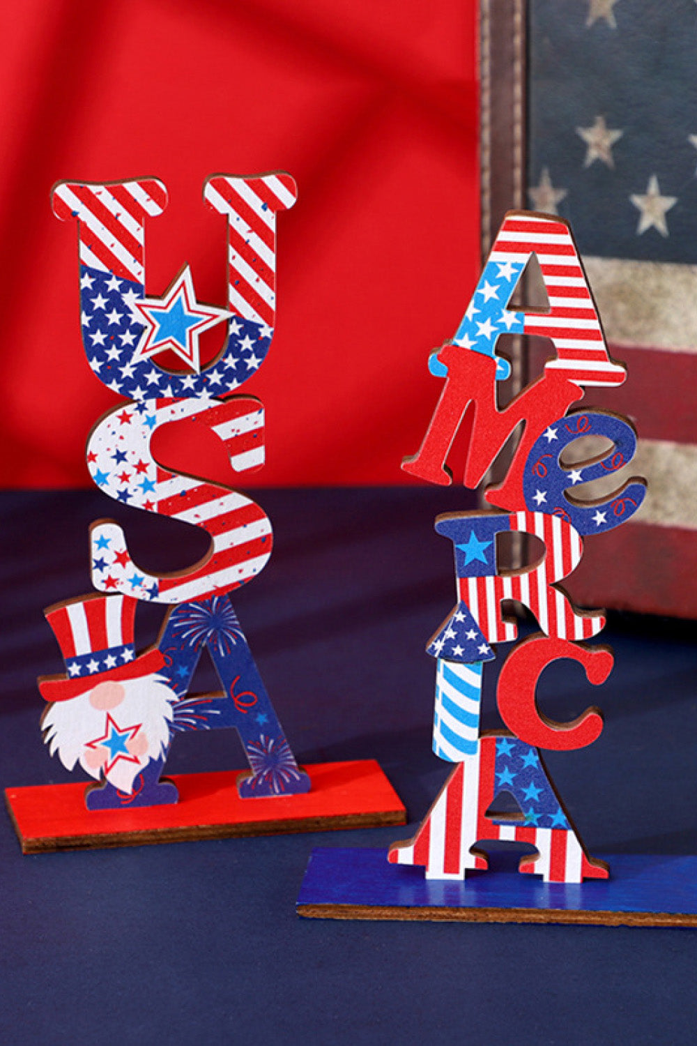 2-Piece Independence Day Letter Decor Ornaments