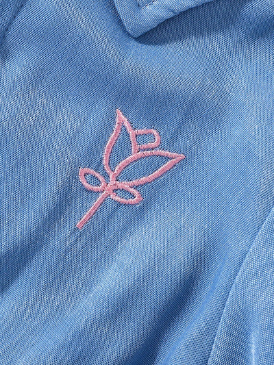 Girls Embroidered Balloon Sleeve Belted Shirt Dress - LaLa D&C