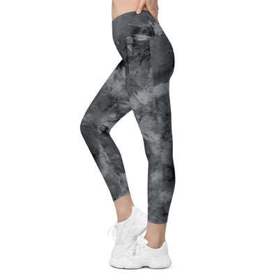 Tye Dye Black Crossover Leggings with Pockets - LaLa D&C