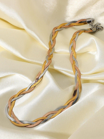 Tricolor Braided Snake Chain Necklace - LaLa D&C